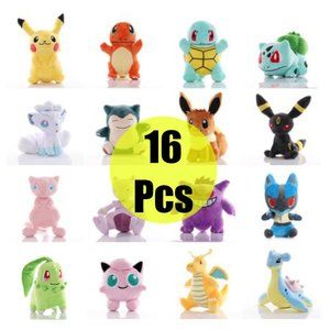 Set of 16 Evolution of Eevee Sylveon Umbreon Leafe Plush doll Toy Gift 17/20CM
